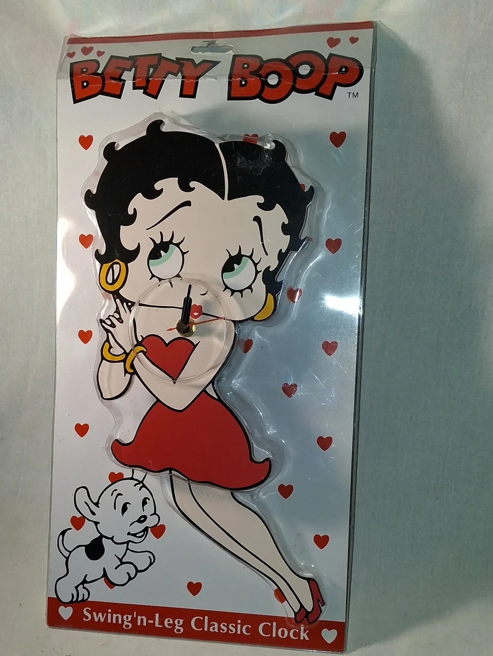 Vintage 2002 Betty Boop Chef Red Dress Wall Clock Swing'n-Leg Classic Clock NEW